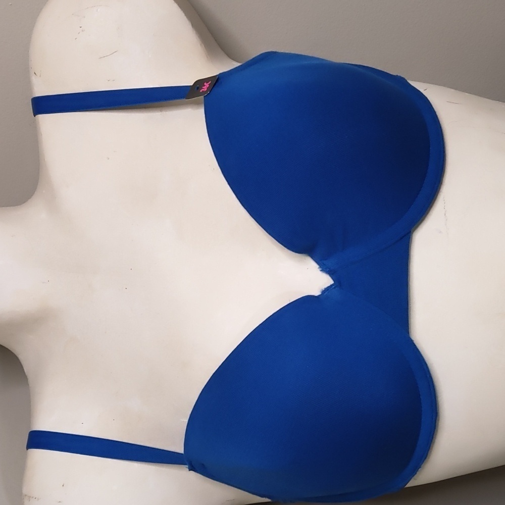 La Senza Remix Cotton Lightly Lined Demi Bra Oceanic Blue 36C NEW